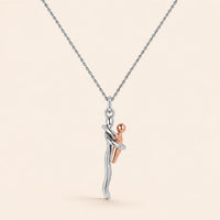 AMORA Embrace Necklace, silver and rose gold